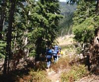 Hiking on a Trail Near Lake George, NY