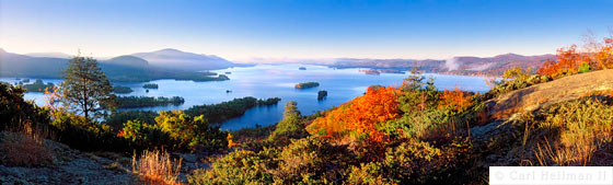Leaf peeping from Lake George photo by Carl Heilman