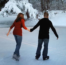 Lake George Winter ice skating