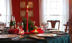 Table Set for holiday dinner