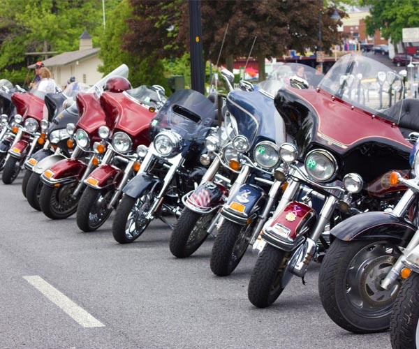 motorcycles at americade