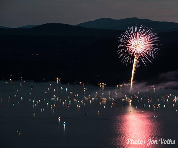 fireworks over lake george