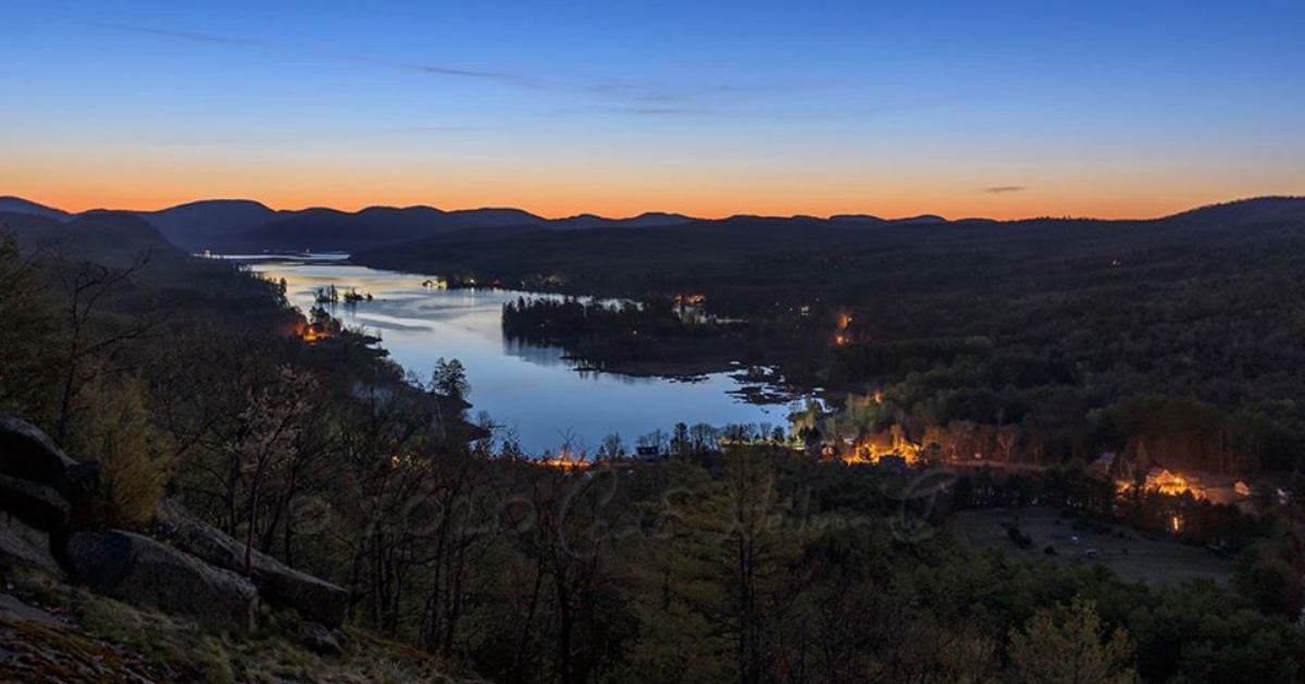 view of brant lake during the evening