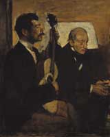 Degas's Father Listening to Lorenzo Pagans Playing the Guitar