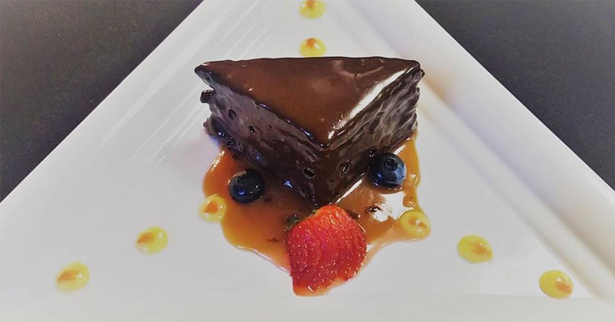 chocolate dessert with a strawberry