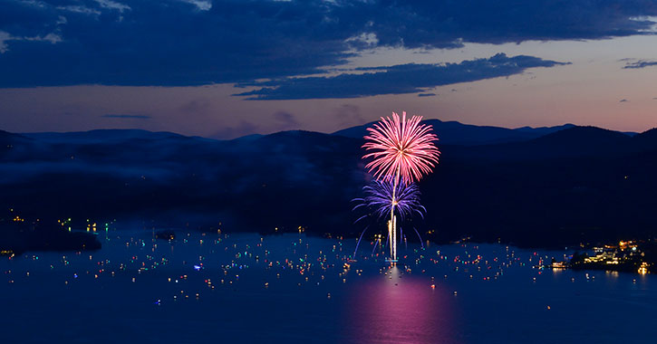 Fireworks over Lake George