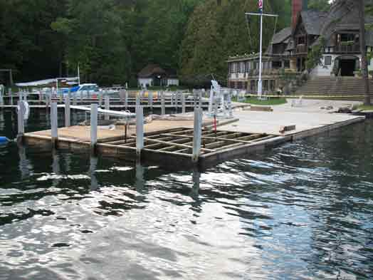 damaged docks on lake george