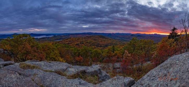 Sunset from a mountaintop in the fall