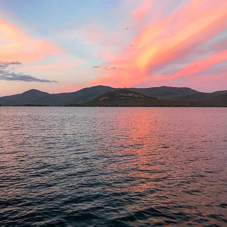 sunset over lake george