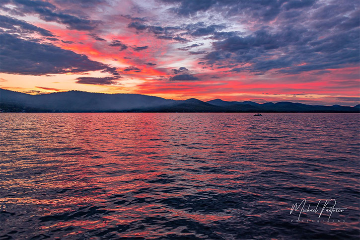 sunset over lake george