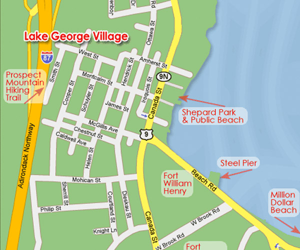 Map Of Lake George Village