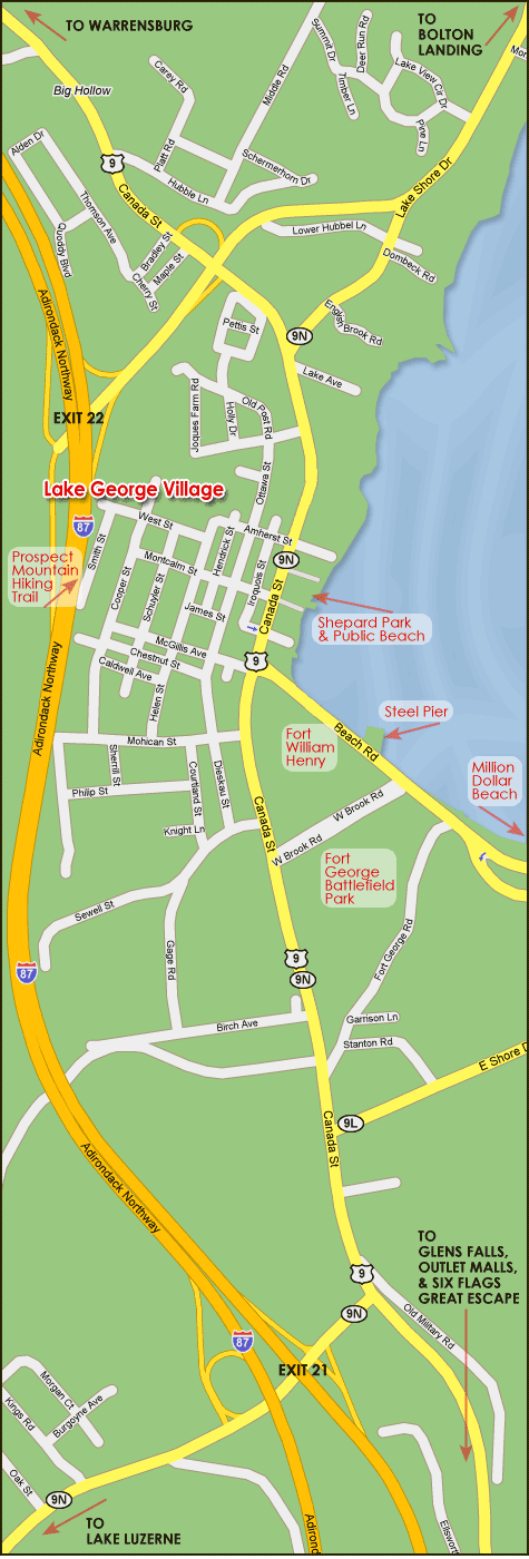 map of Lake George Village