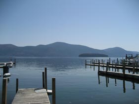 docks on Lake George