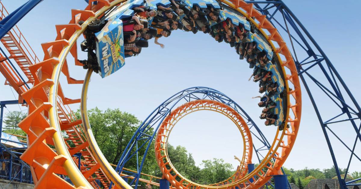 artistic shot of a rollercoaster