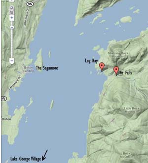 Map Of Shelving Rock Trail - Lake George, NY