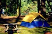 Tent on Lake George Campsite