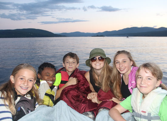 kids on boat