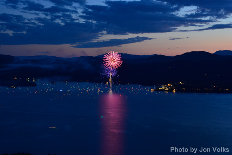 fireworks over lake george