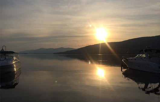sunrise over boats