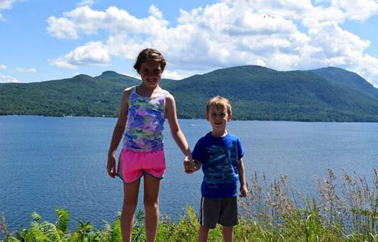 kids at lake george