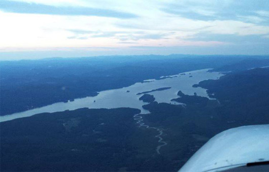 aerial view of lake george