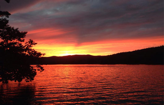 sunset over lake george