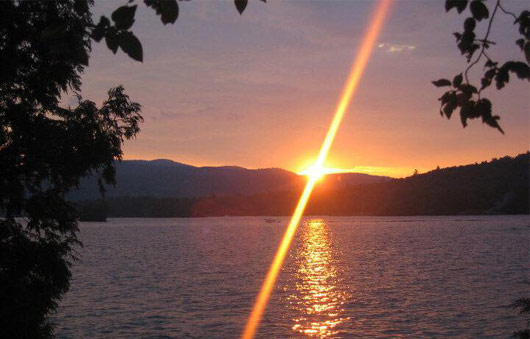 sunset over lake george