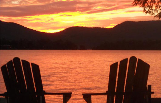 sunset over lake george