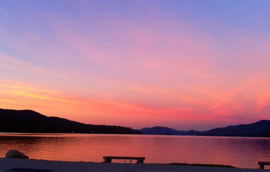 sunrise over lake george