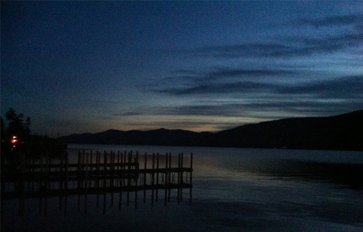 sunset over lake george