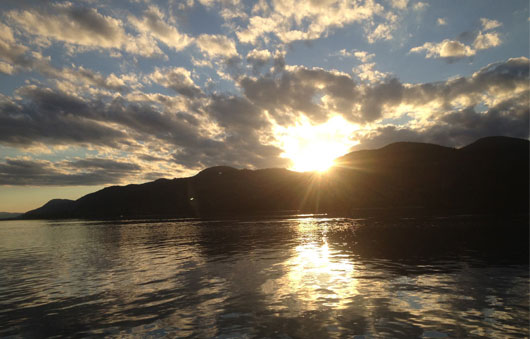 sunset over lake george