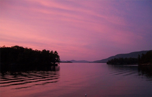 sunset over kitchel bay hulletts landing