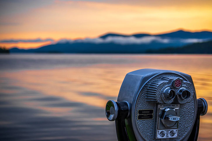 chilly morning on lake george