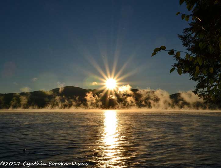 sunrise on lake george