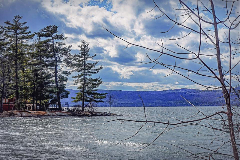 lake george and mountains