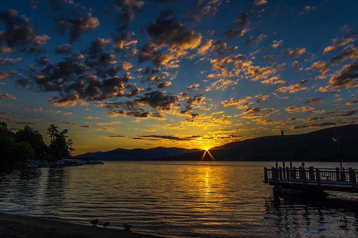 sunrise over lake george