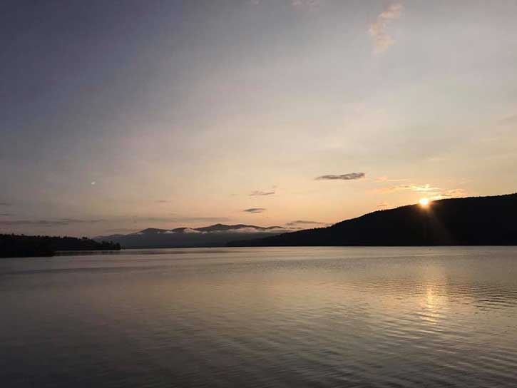 sunrise on lake george