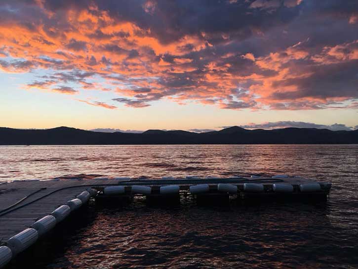 sunset over lake george