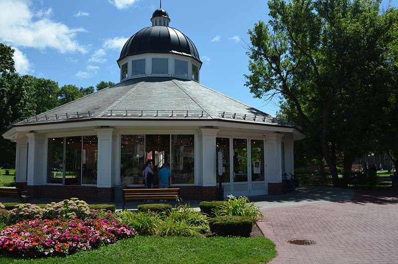 The wooden carousel at Congress Park in Saratoga Springs